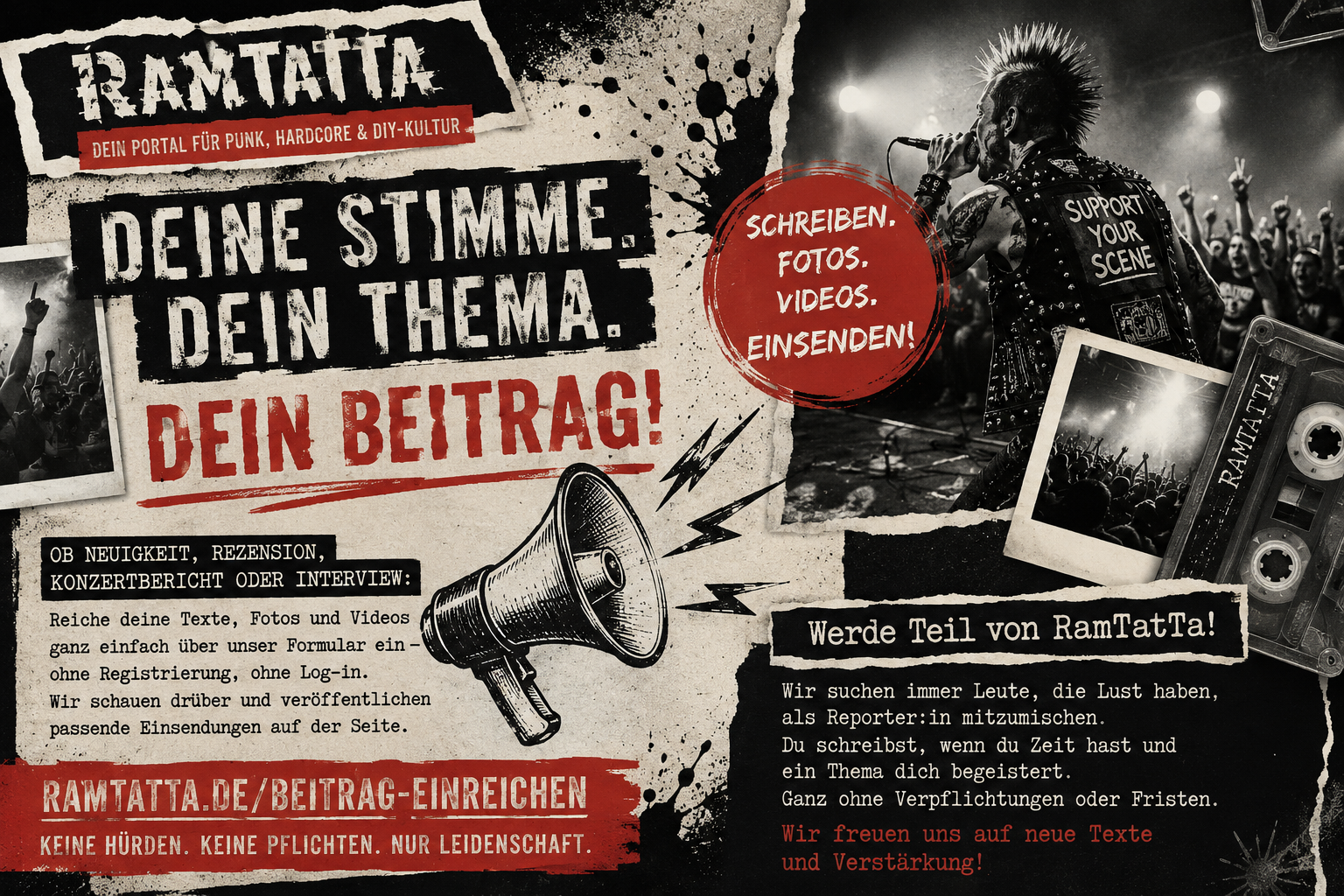 Eigene Beiträge einreichen & mitschreiben bei RamTatTa