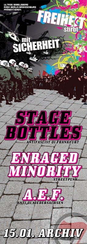 Stage Bottles, Enraged Minority, A.E.F. am 15.01.2011 im Archiv Potsdam