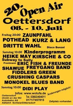 The Customers, Pothead, Kurz & Lang, Dritte Wahl - 20 Years Oettersdorf Open Air