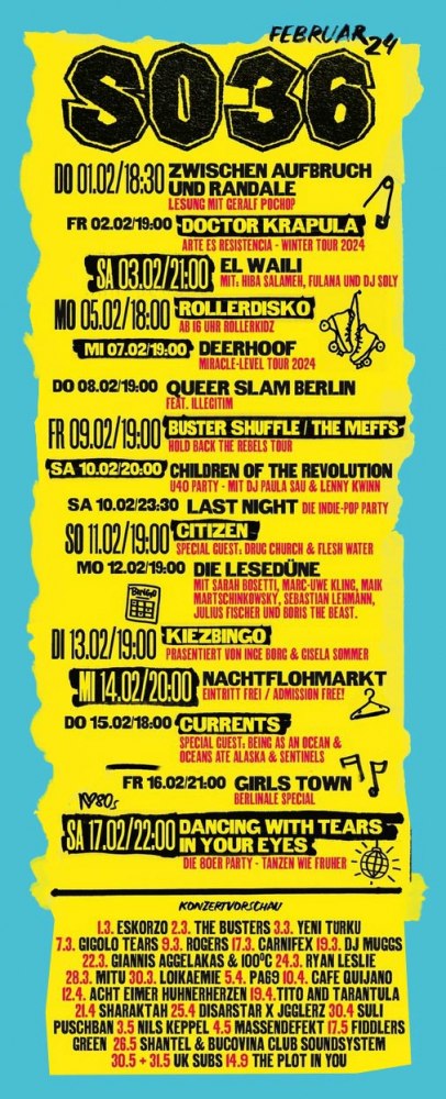 SO36: Das Programm für Februar 2024