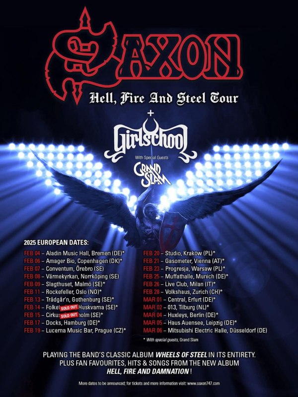 GRAND SLAM auf Tour mit SAXON und GIRLSCHOOL