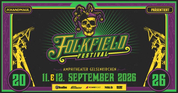FOLKFIELD FESTIVAL 2026 findet am 11. und 12. 09.26 im Amphitheater - Gelsenkirchen statt