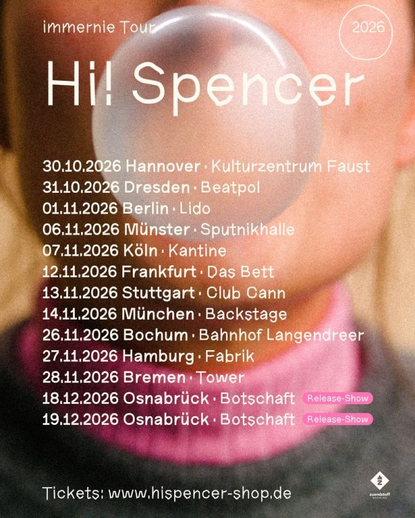 HI! SPENCER release the loudest song from the album: immernie with GESPENSTER