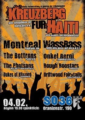 Hilfe für Haiti! Soli - Konzert am 04.02.2010 in Berlin im S.O. 36