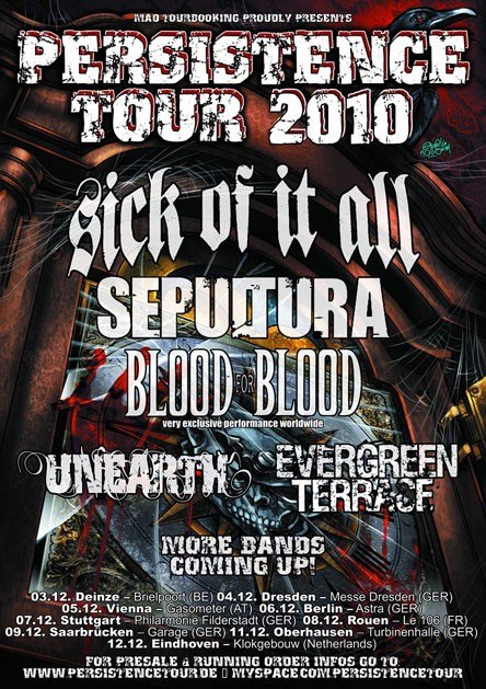 Persistence 2010: the tour highlight for autumn / winter is on the way