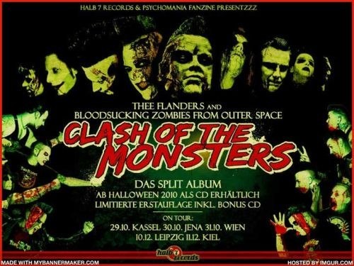 NEW !! THEE FLANDERS / BLOODSUCKING ZOMBIES FROM OUTER SPACE - clash of the monsters 2CD