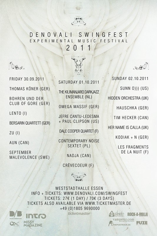 DENOVALI SWINGFEST (Experimental Music Festival) 2011 (feat. Sunn O))), Bohren, ZU and more)