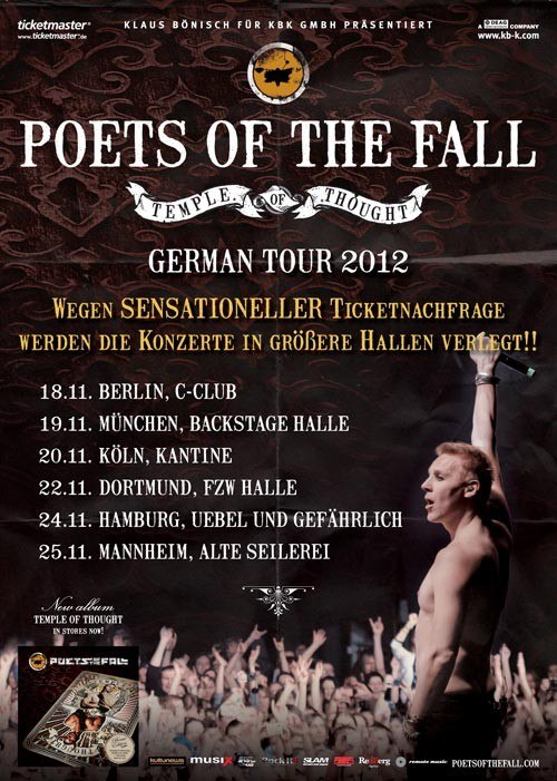 Poets Of The Fall - neues Video und Deutschlandtour!