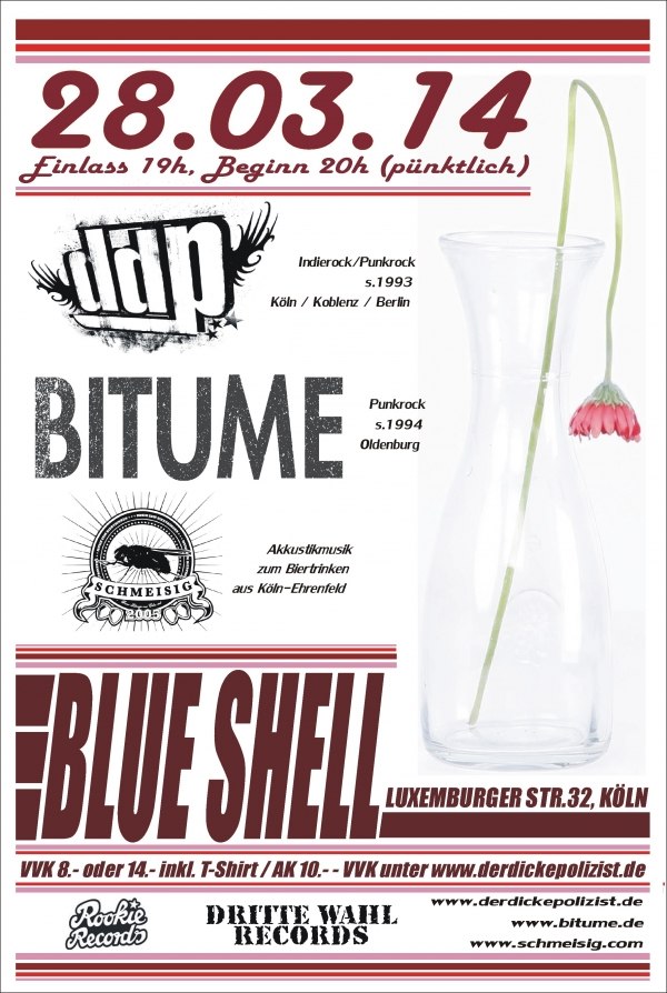 ddp, Bitume, schmeisig on March 28 at Blue-Shell