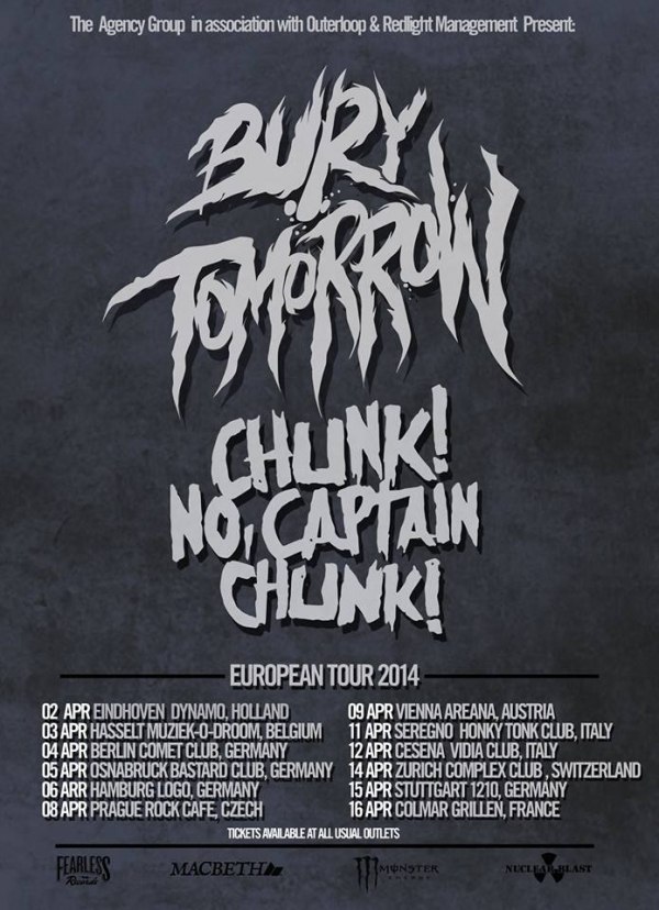 CHUNK! NO, CAPTAIN CHUNK! – TOUR MIT BURY TOMORROW