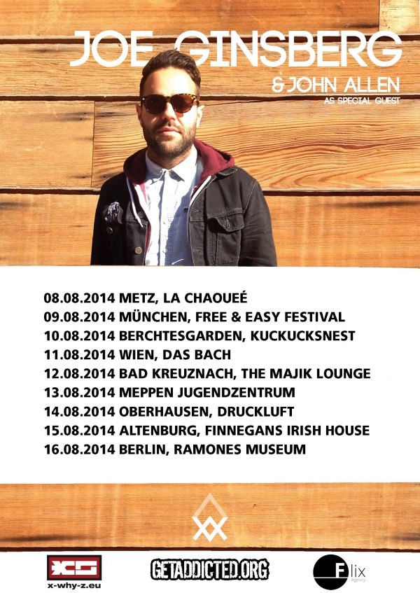 Joe Ginsberg (The Revival Tour, Chuck Ragan) is coming on a European tour