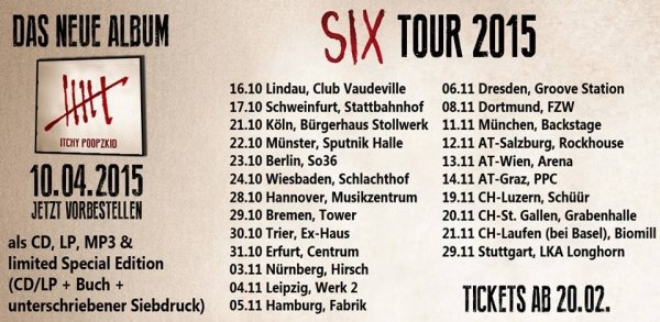 ITCHY POOPZKID Album "SIX" will be released on April 10 and tour in fall 2015