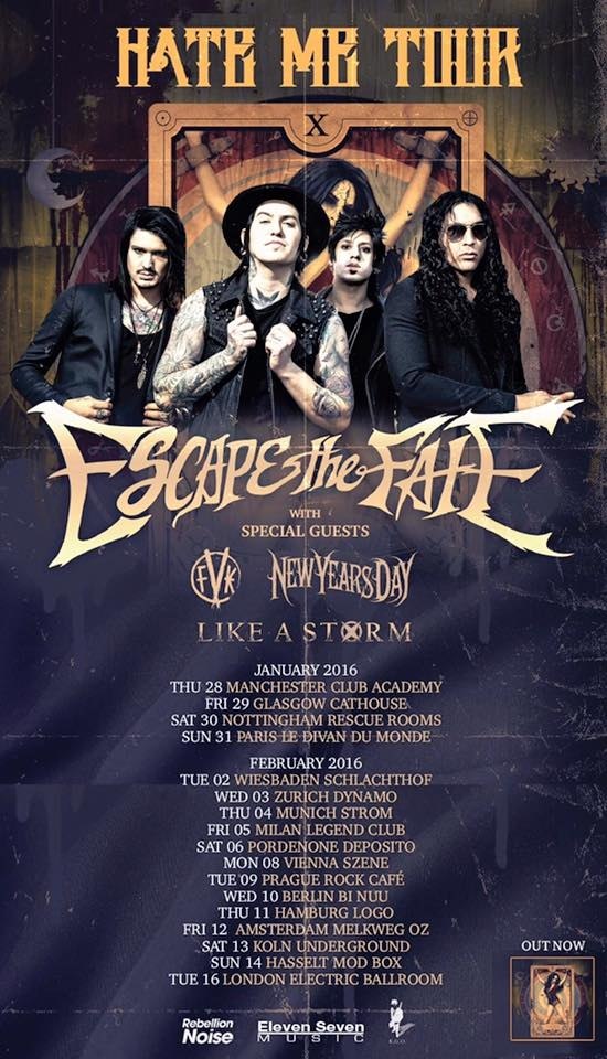 FEARLESS VAMPIRE KILLERS - Tour mit Escape The Fate 2016 !