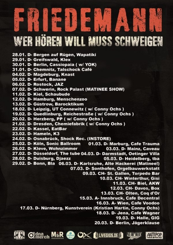 TOURDATEN: FRIEDEMANN