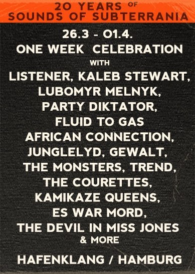 Label Festival Week for the Twentieth Anniversary of Sounds Of Subterrania