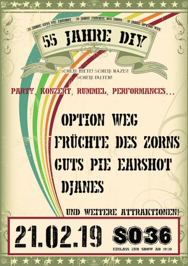 Am 21.02.2019 Geburtstagskonzert im SO36