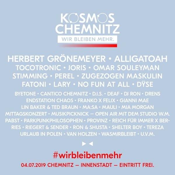 Kosmos Chemnitz - wir bleiben mehr Veranstaltung gegen Rechts.