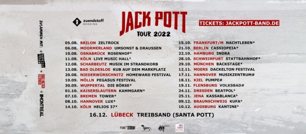 JACK POTT: AKTUELLE TOURDATEN