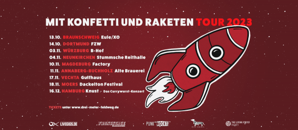 Drei Meter Feldweg zünden im Herbst Konfetti und Raketen!