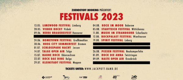 JACK POTT: AKTUELLE TOURDATEN