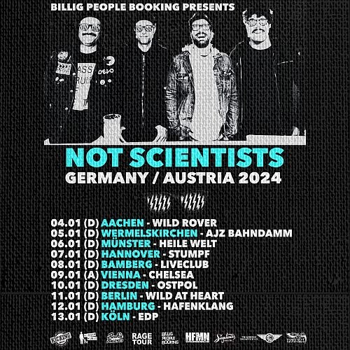Not Scientists (Powerpop/New Wave; Lyon) - Staring at the Sun Tour started on January 4, 2024
