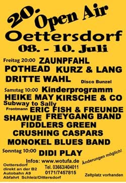 Die Kunden, Pothead, Kurz & Lang, Dritte Wahl - 20 Jahre Oettersdorf Open Air