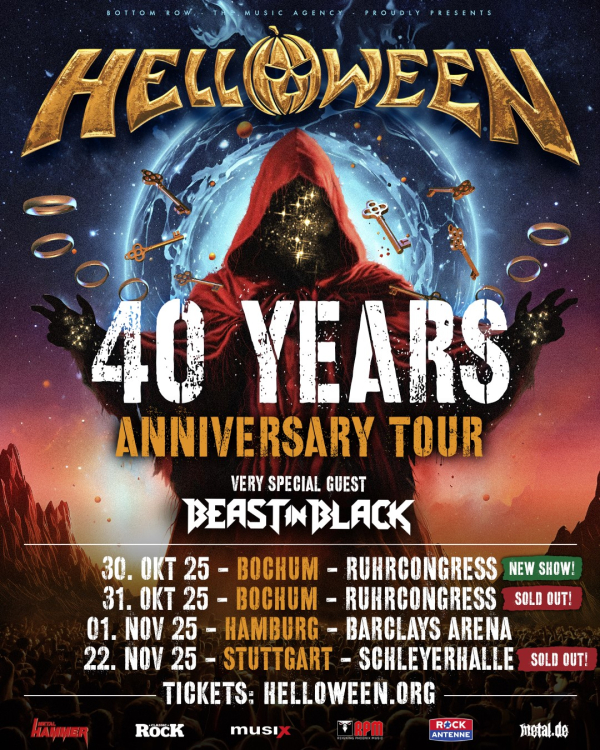 HELLOWEEN melden weitere ausverkaufte Shows ihrer Jubiläums-Welttour 2025/2026