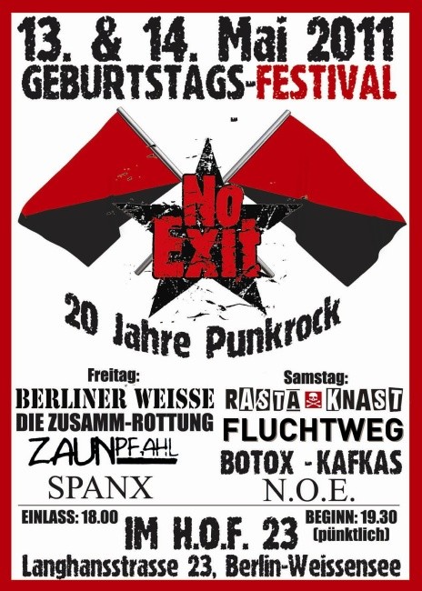 NO EXIT - 20 JAHRE - JUBILÄUMSKONZERTE !!