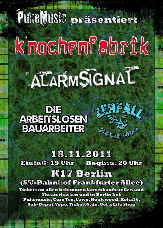 18.11.2011 Berlin, K17 THE PUNK ROCK CONCERT IN BERLIN next weekend
