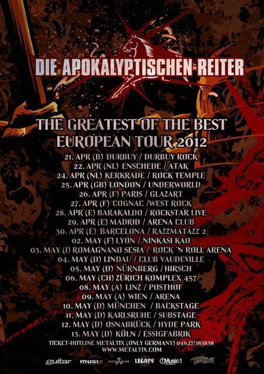 Die apokalyptischen Reiter - X-Mas-Tour 2011 gecancelt