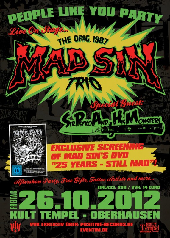MAD SIN - 25 YEARS  – STILL MAD DVD --  RELEASE-SHOW 