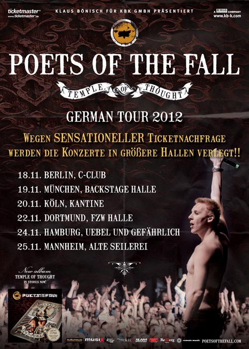 Poets Of The Fall - neues Video und Deutschlandtour!