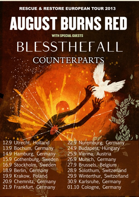 AUGUST BURNS RED / BLESSTHEFALL - TOURDATEN !