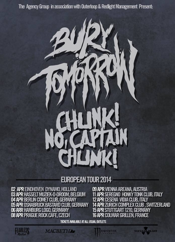 CHUNK! NO, CAPTAIN CHUNK! – TOUR MIT BURY TOMORROW