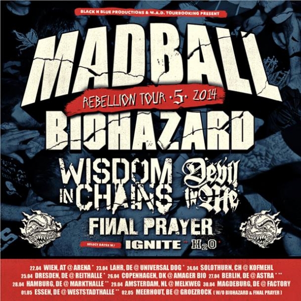 REBELLION TOUR 2014 - mit MADBALL, BIOHAZARD und mehr