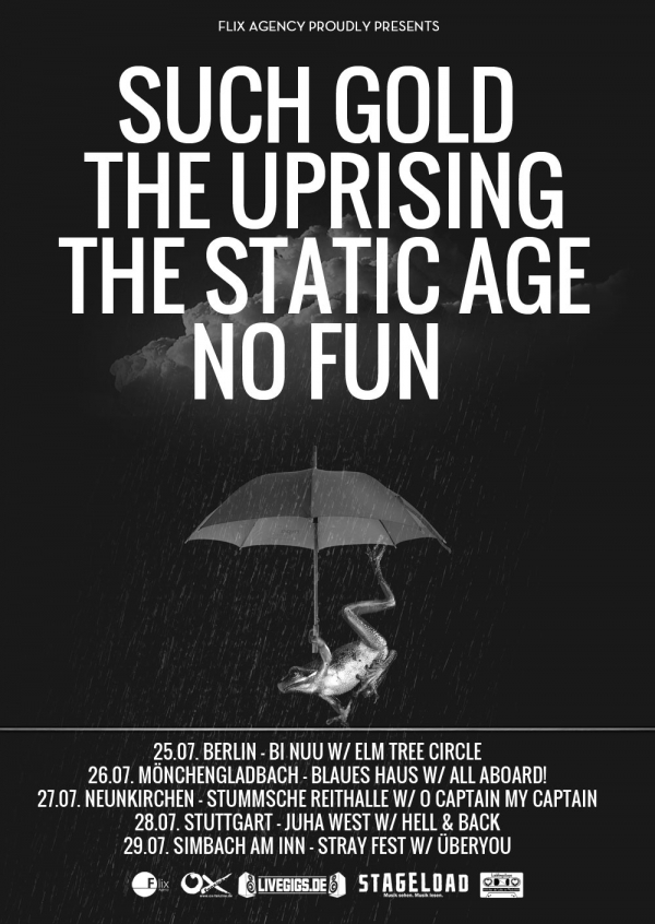 SUCH GOLD auf Tour mit THE STATIC AGE, NO FUN und THE UPRISING