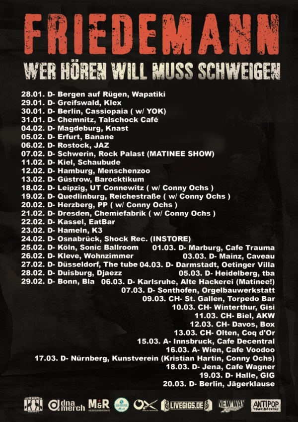 TOURDATEN: FRIEDEMANN