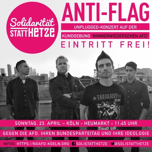 Anti-Flag spielen auf der Protestveranstaltung gegen AfD Parteitag